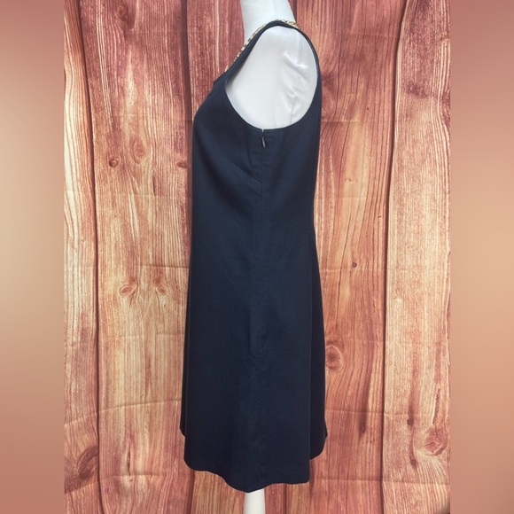 J. Crew Navy cotton blend sleeveless lined sheath dress women’s size 8 - Picture 4 of 16